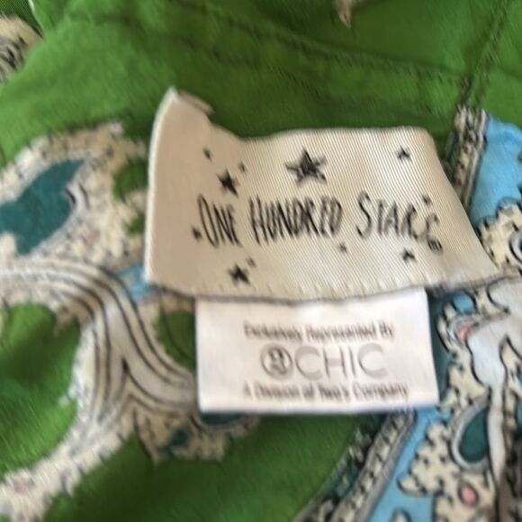 Rare One Hundred Stars  Handkerchief Print Green Lounge Pant One Size - Picture 7 of 8